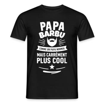 Papa barbu – plus cool qu’un papa normal - T-shirt homme - noir - Devant - AI Model Male 178 light (178cm)