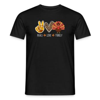 Frieden Liebe Türkei Thanksgiving Herbst Vibes - Männer T-Shirt - Schwarz - Vorne - AI Model Male 178 light (178cm)