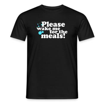 S’il vous plaît, réveillez-moi pour les repas ! - T-shirt homme - noir - Devant - AI Model Male 178 light (178cm)