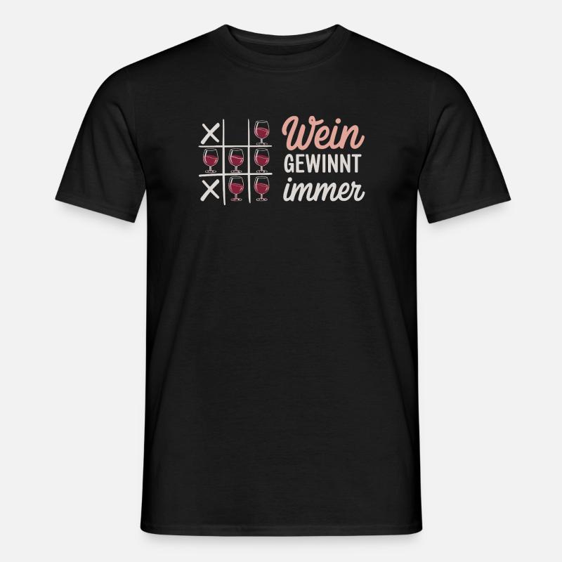 Wine Always Wins Tic Tac Toe Funny Saying - Men’s T-shirt - black