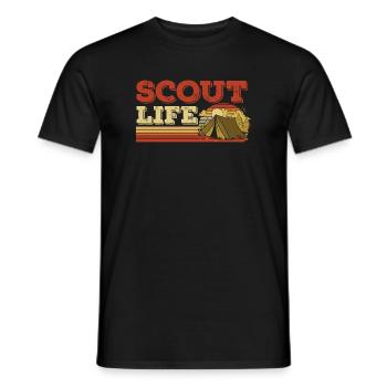 Retro Scout Scouting Leben Zelt Hobby Camp - Männer T-Shirt - Schwarz - Vorne - AI Model Male 178 light (178cm)