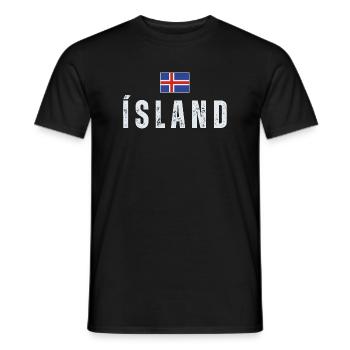 Icelandic flag, Icelandic patriot - Men's T-Shirt - black - Front - AI Model Male 178 light (178cm)
