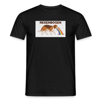 Beagle mit Regenbogenstrahl - Männer T-Shirt - Schwarz - Vorne - AI Model Male 178 light (178cm)