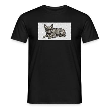 Ornate Bulldog Tattoo Muster - Männer T-Shirt - Schwarz - Vorne - AI Model Male 178 light (178cm)