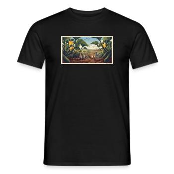 Hofleben Hühner Hund Felder - Männer T-Shirt - Schwarz - Vorne - AI Model Male 178 light (178cm)