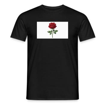 Rote Rose mit Tau-Tropfen - Männer T-Shirt - Schwarz - Vorne - AI Model Male 178 light (178cm)