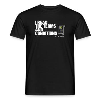 Ich habe die Bedingungen gelesen - Männer T-Shirt - Schwarz - Vorne - AI Model Male 178 light (178cm)