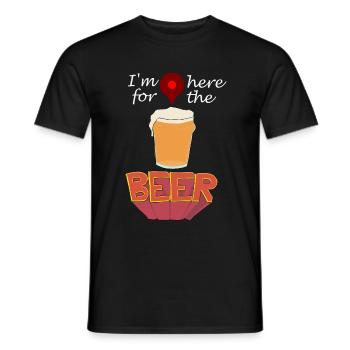 I'm here for the beer - Men's T-Shirt - black - Front - AI Model Male 178 light (178cm)