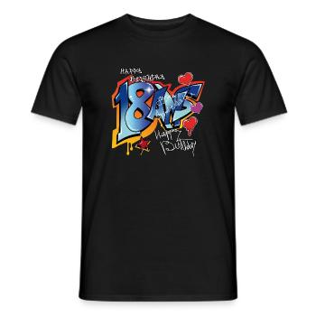 18 ans - T-shirt homme - noir - Devant - AI Model Male 178 light (178cm)
