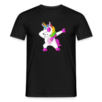 Einhorn Dabbing Unicorn - Männer T-Shirt - Schwarz - Vorne - AI Model Male 178 light (178cm)