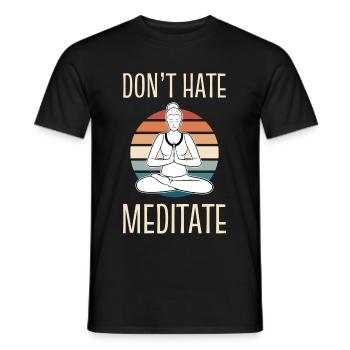 Meditation Meditate Yoga Yogi - Men's T-Shirt - black - Front - AI Model Male 178 light (178cm)