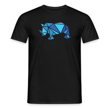 nashorn rhino blau Muster Teile Tiere Abstrakt - Männer T-Shirt - Schwarz - Vorne - AI Model Male 178 light (178cm)