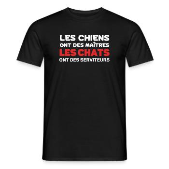 Chats et Chiens: Maîtres et Serviteurs - T-shirt homme - noir - Devant - AI Model Male 178 light (178cm)