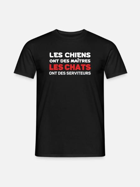 Chats et Chiens: Maîtres et Serviteurs - T-shirt homme - noir