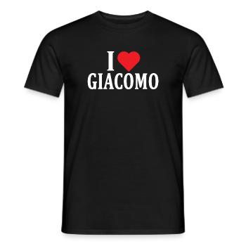 t-shirt J’adore l’idée cadeau du t-shirt Giacomo - T-shirt homme - noir - Devant - AI Model Male 178 light (178cm)