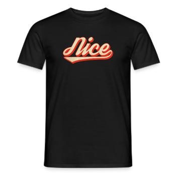 Nice Retro Schriftzug - Männer T-Shirt - Schwarz - Vorne - AI Model Male 178 light (178cm)