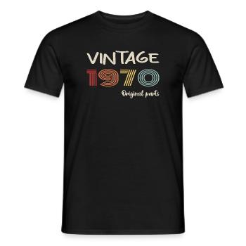 Millésime original 1970 | Cadeau d’anniversaire 1970 - T-shirt homme - noir - Devant - AI Model Male 178 light (178cm)