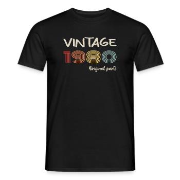 Millésime original 1980 | Cadeau d’anniversaire 1980 - T-shirt homme - noir - Devant - AI Model Male 178 light (178cm)