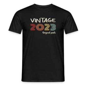 Millésime original 2023 | Cadeau d’anniversaire 2023 - T-shirt homme - noir - Devant - AI Model Male 178 light (178cm)