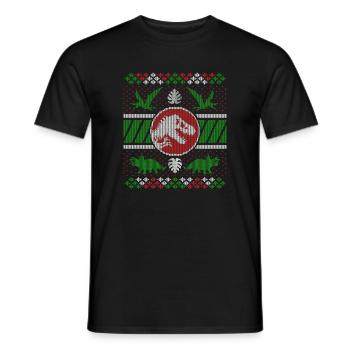 Jurassic World Christmas Design With T-Rex - Men's T-Shirt - black - Front - AI Model Male 178 light (178cm)
