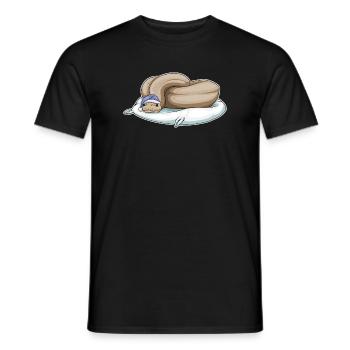 Snake Sleeping Pillow - Men's T-Shirt - black - Front - AI Model Male 178 light (178cm)