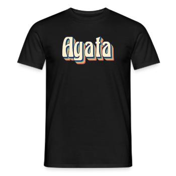 Vintage Retro Achat T-Shirt T-Shirt Geschenkidee - Männer T-Shirt - Schwarz - Vorne - AI Model Male 178 light (178cm)