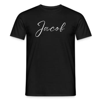 Jacob Name mit J Jungenname Junge Geburt Baby Boy - Männer T-Shirt - Schwarz - Vorne - AI Model Male 178 light (178cm)