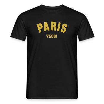 1er arrondissement de PARIS - T-shirt homme - noir - Devant - AI Model Male 178 light (178cm)
