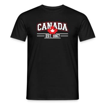 Kanada Vintage Logo Grafik 1867 - Männer T-Shirt - Schwarz - Vorne - AI Model Male 178 light (178cm)