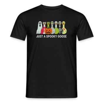 Just A Spooky Goose Halloween Vibes - Men's T-Shirt - black - Front - AI Model Male 178 light (178cm)