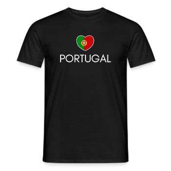 Herz mit portugiesischer Flagge, portugiesischer Stolz - Männer T-Shirt - Schwarz - Vorne - AI Model Male 178 light (178cm)