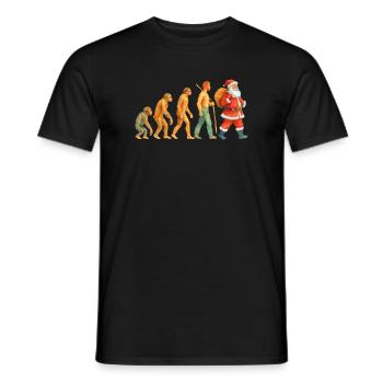 Evolution zum Weihnachtsmann – Watercolor Xmas - Männer T-Shirt - Schwarz - Vorne - AI Model Male 178 light (178cm)