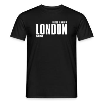 London Typographic Emblem - Men's T-Shirt - black - Front - AI Model Male 178 light (178cm)