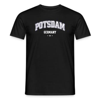 Potsdam Deutschland College Emblem - Männer T-Shirt - Schwarz - Vorne - AI Model Male 178 light (178cm)