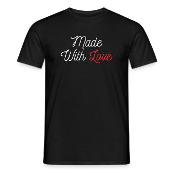 Made with love Valentines Day - Männer T-Shirt - Schwarz - Vorne - AI Model Male 178 light (178cm)