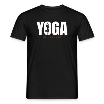 Yoga Balance – Stay in Balance Motivation - Men's T-Shirt - black - Front - AI Model Male 178 light (178cm)