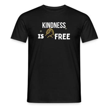 Kindness Is Free – Gold Handshake Minimal T-Shirt - Men's T-Shirt - black - Front - AI Model Male 178 light (178cm)