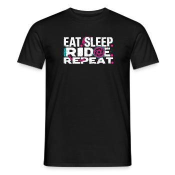 T-shirt de cyclisme Eat Sleep Ride Repeat - T-shirt homme - noir - Devant - AI Model Male 178 light (178cm)