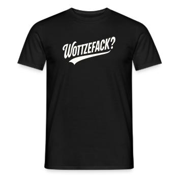 Humour Wottzefack dit une idée de cadeau drôle - T-shirt homme - noir - Devant - AI Model Male 178 light (178cm)