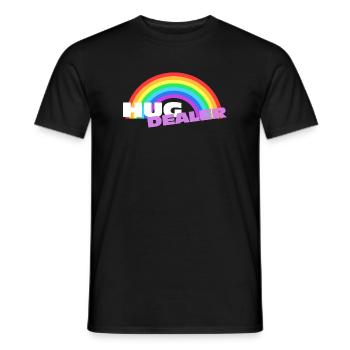 Autocollants Hug Dealer : design arc-en-ciel coloré - T-shirt homme - noir - Devant - AI Model Male 178 light (178cm)