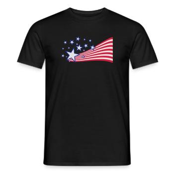 USA Flagge - Männer T-Shirt - Schwarz - Vorne - AI Model Male 178 light (178cm)