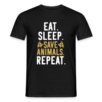 Vegan Vegan Vegan Repeat - T-shirt homme - noir - Devant - AI Model Male 178 light (178cm)