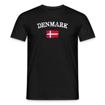 Denmark Brushed Flag Vintage - Men's T-Shirt - black - Front - AI Model Male 178 light (178cm)