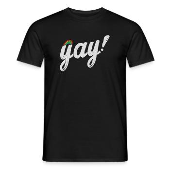 Yay Schwul - Männer T-Shirt - Schwarz - Vorne - AI Model Male 178 light (178cm)