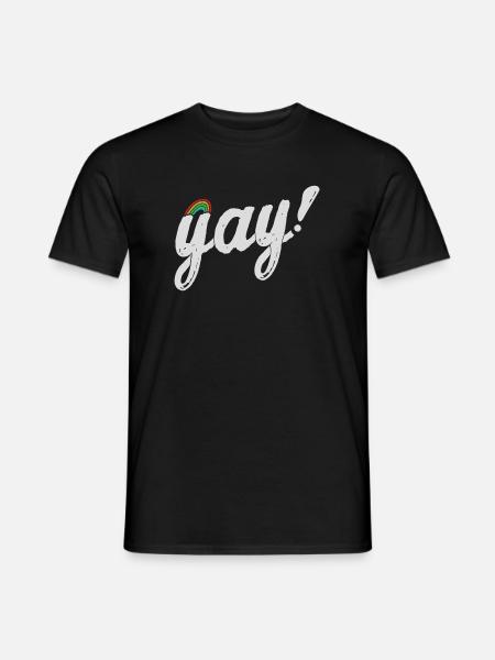 Yay Schwul - Männer T-Shirt - Schwarz