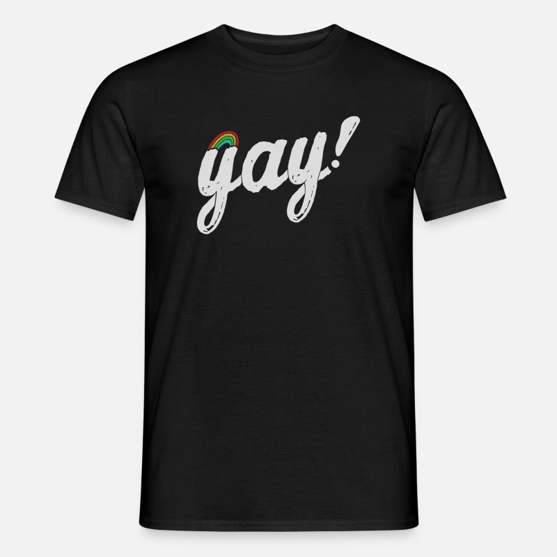 Yay Schwul - Männer T-Shirt - Schwarz