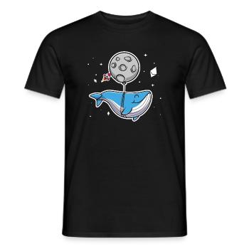 Baleine du Web3 vers la lune et Ethereum Crypto - T-shirt homme - noir - Devant - AI Model Male 178 light (178cm)
