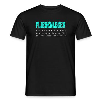 Fliesenleger Design - Männer T-Shirt - Schwarz - Vorne - AI Model Male 178 light (178cm)