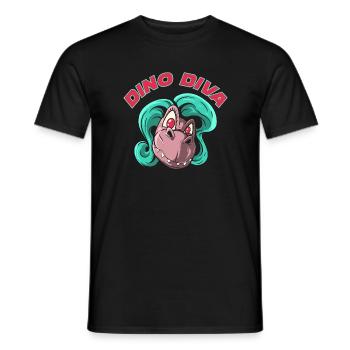 Dino Diva Dinosaur - Men's T-Shirt - black - Front - AI Model Male 178 light (178cm)