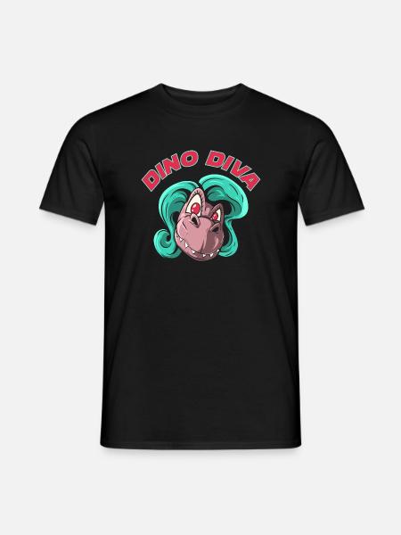 Dino Diva Dinosaur - Men's T-Shirt - black